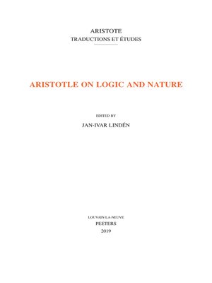 cover image of Aristotle on Logic and Nature